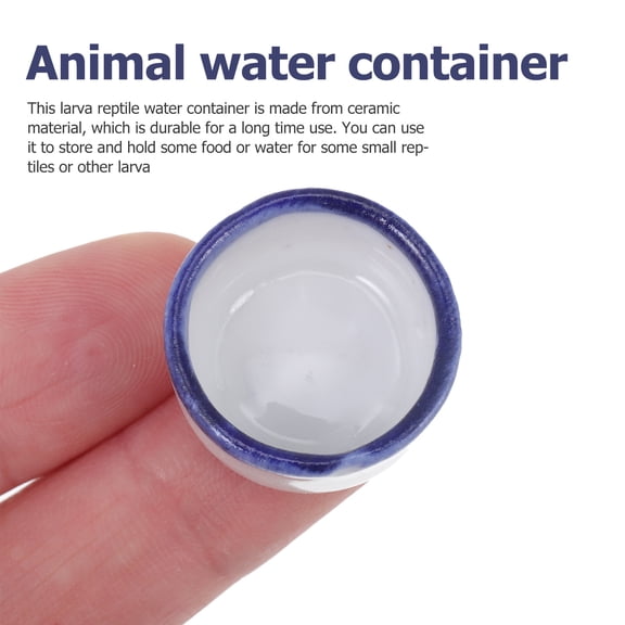 UPKOCH 12Pcs Mini Ceramic Drinking Basins Spiders Feeding Sink Baby Reptile Tank Accessories