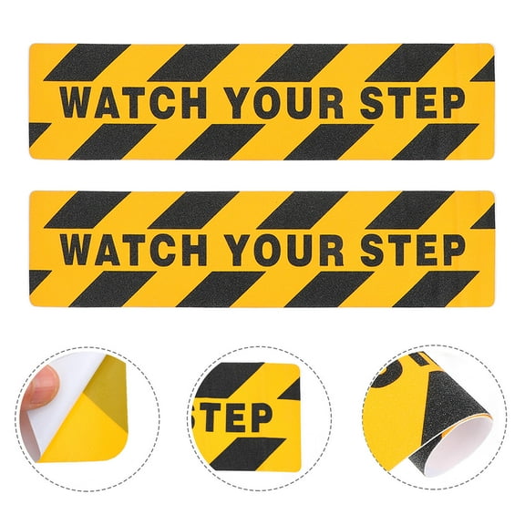 UPKOCH 2 Pcs Anti Skid Tape for Steps Outdoor Slippery Floor Warning Sticker Caution Reflective Yellow