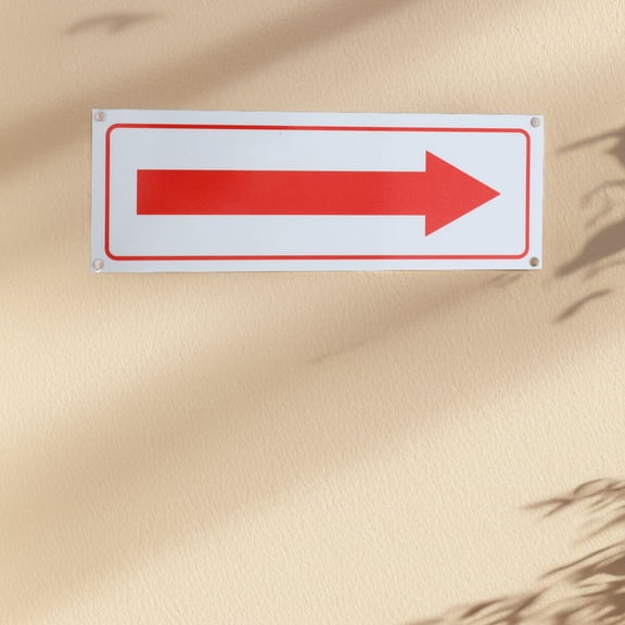 UPKOCH 2 Pcs Arrow Sign Reflective Arrow Sticker Metal Direction Sign Aluminum Alloy 25.00X9.00X0.08CM