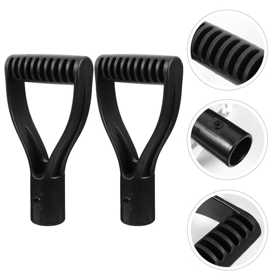 UPKOCH 2 Pcs D Grip Handle Replacement Grips Shovels Digging Black