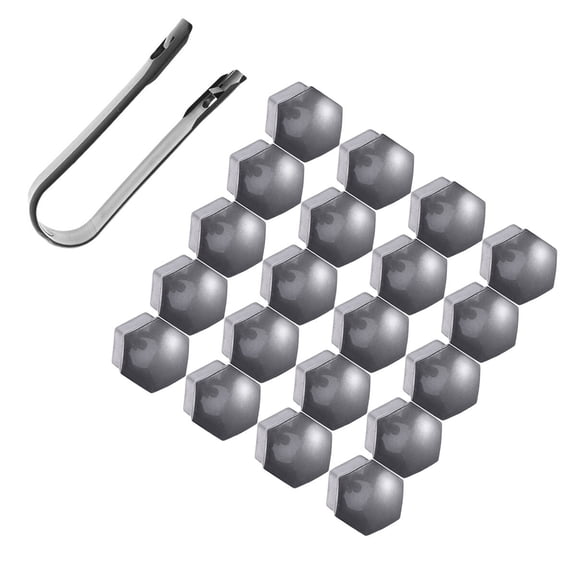 UPKOCH 21 in 1 Hexagonal Wheel Lug Nut Covers Bolts Covers Screw Protect Caps 21mm with Clips (Grey)