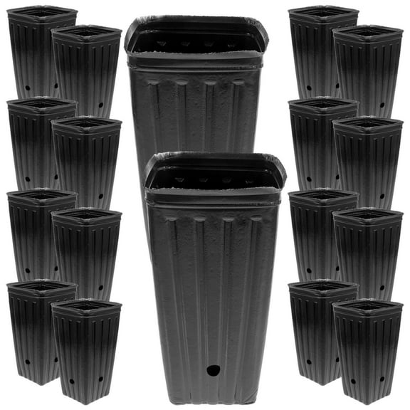 UPKOCH 30 Pcs Nursery Cup Deep Pots Outdoor Planting Tree Seedling Plants Black