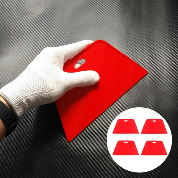 UPKOCH Window Tint Tool Kit Car Window Tint Film Scraper Red Plastic 4 Pcs