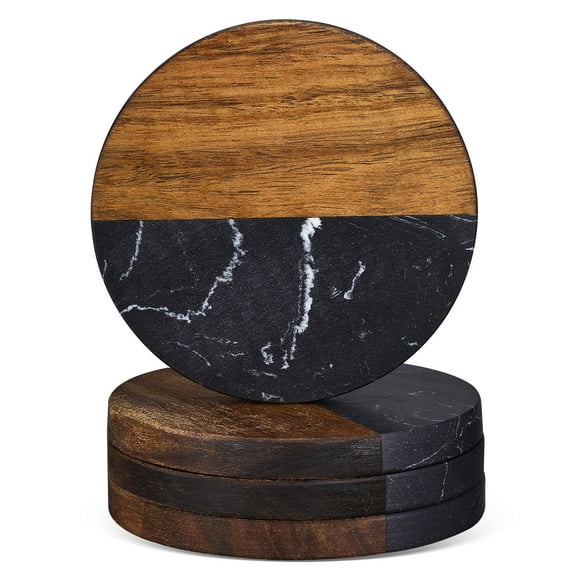 UPKOCH 4 Pcs Marble Coasters Resin Coaster Office 10.50X10.50X1.30CM