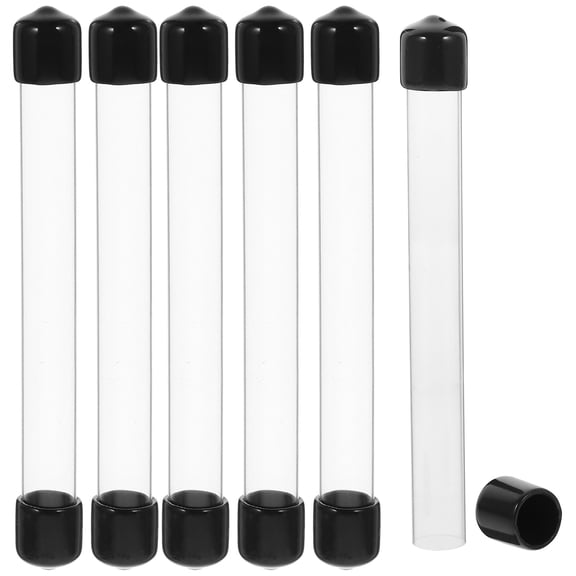 UPKOCH Portable Clear Plastic Storage Tubes Round Storage Tubes 6Pcs 12.2X0.6X0.6In