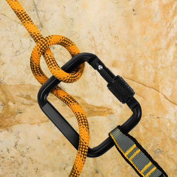 UPKOCH 6 Pcs Square Snap Hook Carabiner Climbing Buckle Heavy Duty Key Ring Thread Lock Metal Lock