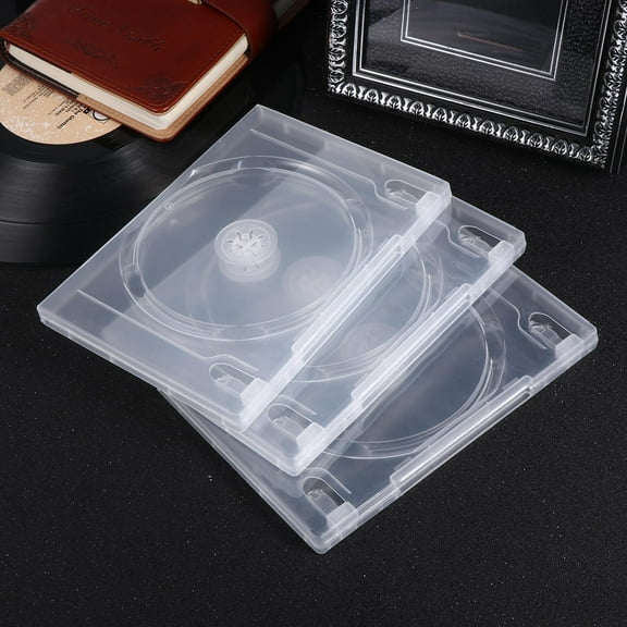 UPKOCH 6PCS CD Storage Box Transparent DVD Case CD Package Portable for Home Cinema - Double Disc