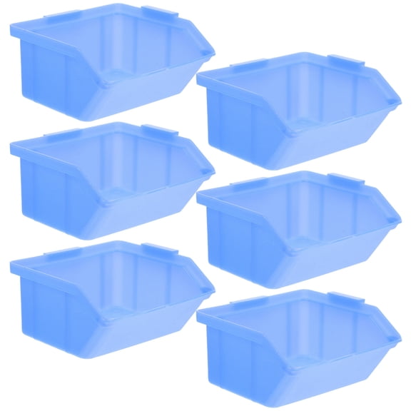 UPKOCH Storage Bins For Shelves Blue PP Plastic 6Pcs 3.9x3.7x2.0in