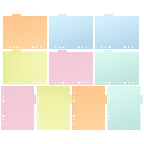UPKOCH Assorted Color Tab Cards Index Page Dividers for Notebook Classification PP Material Set of 2 A5 Size