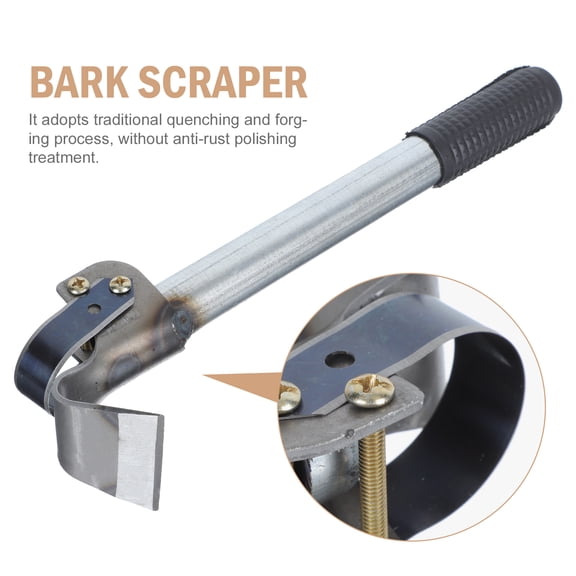 UPKOCH Tree Bark Stripping Tool Bark Scraper Silver Plastic 1Pcs