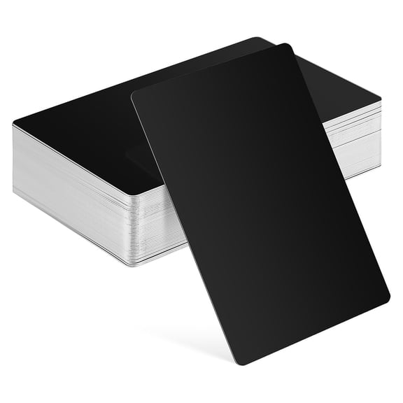 UPKOCH Black Metal Business Cards for Office Use Professional Blank Name Cards Easy to Engrave Standard