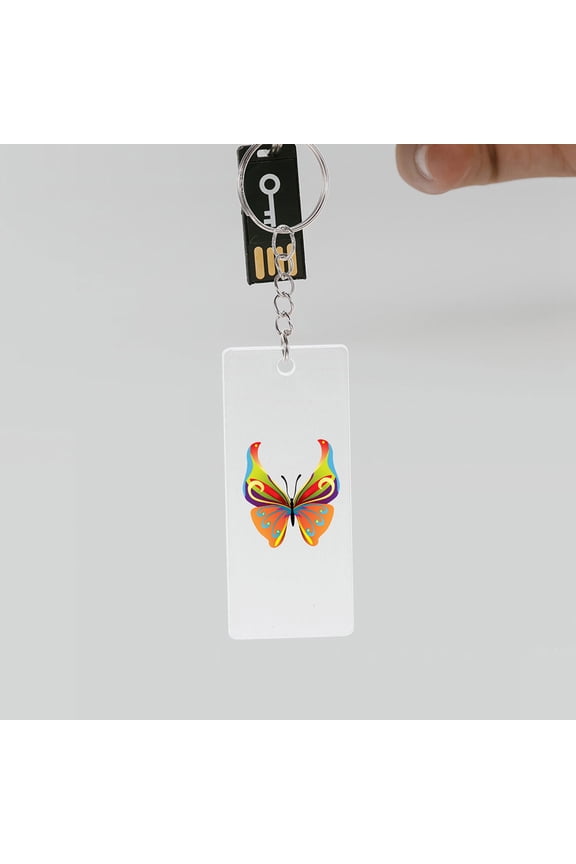 Sublimation Blanks Key Chains Acrylic Transparent 1 Set 2.75X1.18X0.08in