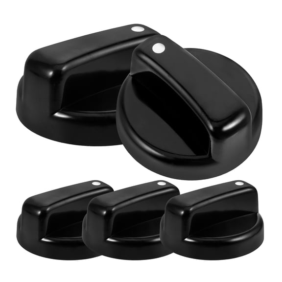 UPKOCH Durable Black Plastic Gas Stove Knob Replacement for Daily Use Compatible with Most Gas Stoves 5Pcs