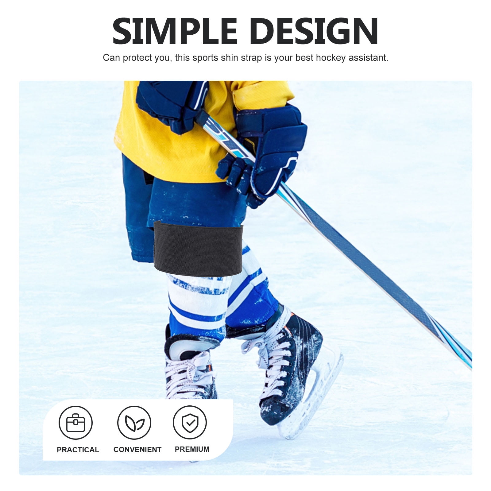 UPKOCH Hockey Shin Pads Hockey Leg Strap Stationary Use Miss 15.00X5.00X0.50CM Black