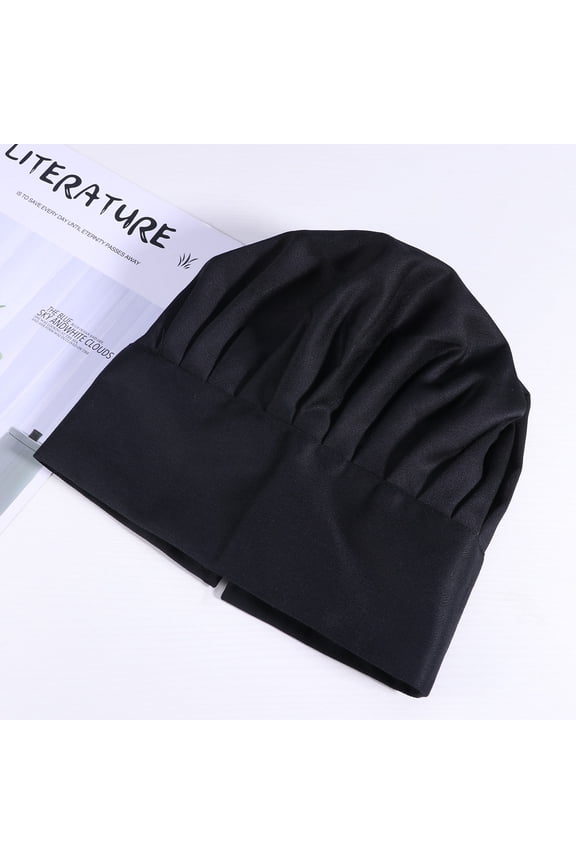 Mushroom Style Kitchen Restaurant Hat Chef Cook (Black)