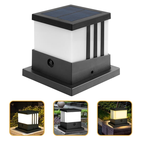 UPKOCH Post Lamp Led Spotlight for Outdoor Post outside Outdoor Light Solar Light Black 13.3x13.3cm