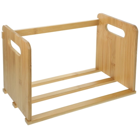UPKOCH Khaki Wooden Book Holder for Storage with Sturdy Structure and Smooth Surface 7.5 Inches Wide