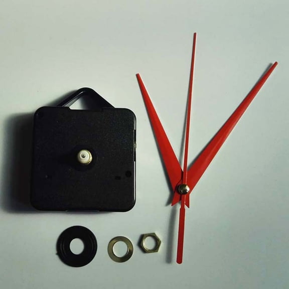 UPKOCH Simple DIY Clock Movement Kit with Red Color Plastic Material for Clock Repairing 13MM Shaft Length