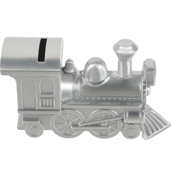 UPKOCH Steam Train Piggy Bank Metallic Craft Saving Pot Lettering 15.00X8.70X5.40CM Child