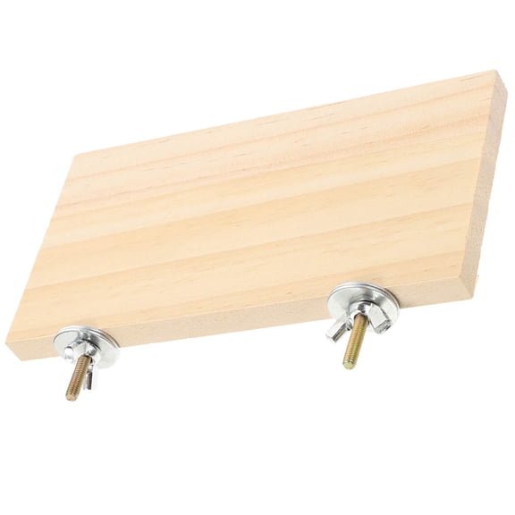 Tendycoco Wooden Bird Perch Platform for Cage Khaki Color and Strong for Pet Use 6.3x3.1 Inches