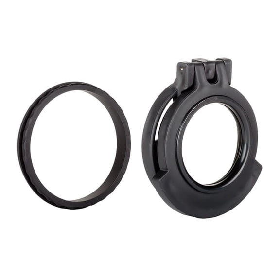 Tenebraex Objective Clear Flip Cover with Adapter Ring, Protective Scope Lens Cap for 44mm, Black (44LM60-CCR)
