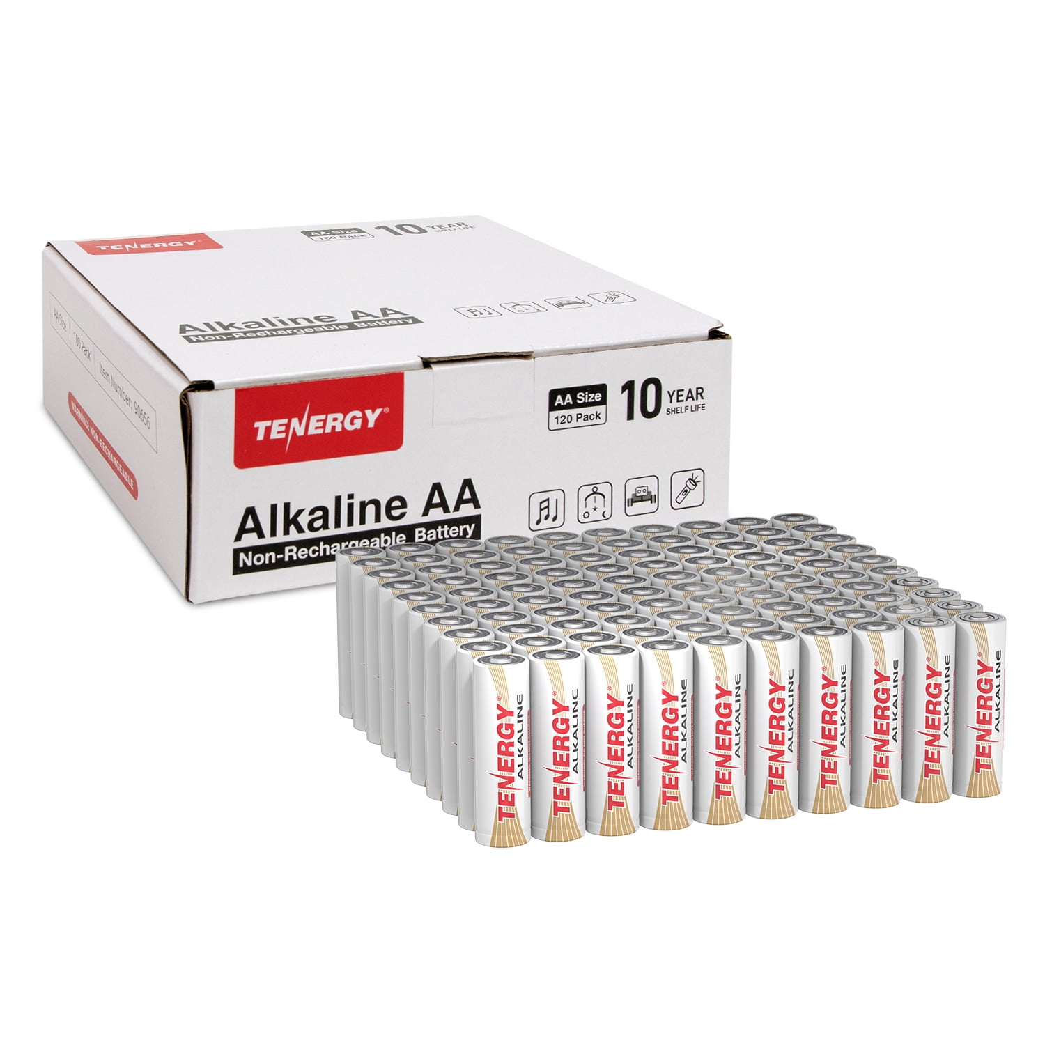 Tenergy 120 Pack AA Size (LR6) Alkaline Batteries