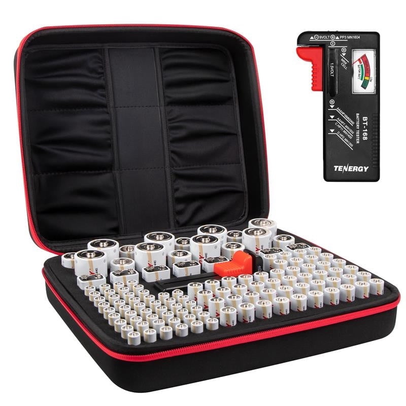 Tenergy 120 Pack Battery And Organizer Storage Case With Tester, Includes 48xAA, 48xAAA, 8xC, 8xD, 8x9V Alkaline Batteries - Walmart.com