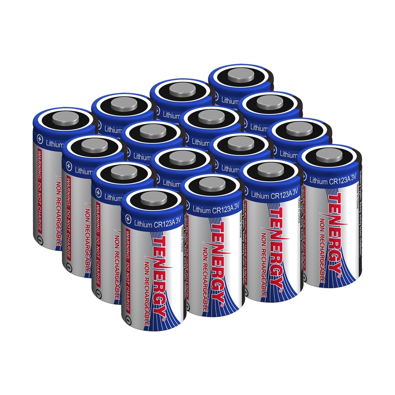Tenergy Lithium CR123A 3V Batteries, 16 Pack, for Security Cameras