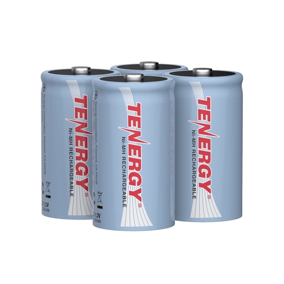 Tenergy 4 Pack D 10,000mAh NiMH Rechargeable Battery