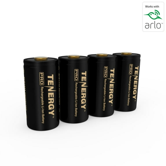 Tenergy 4 Pack Premium RCR123A Rechargeable Batteries Arlo Certified Li-ion 3.7V 750mAh