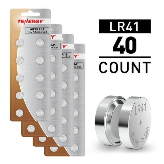 Tenergy 40 Pack LR41 / AG3 1.5V Alkaline Button Cells