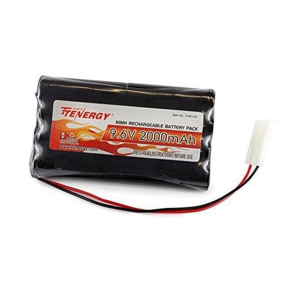 Tenergy 9.6V 2000mAh High Capacity NiMH b attery pack for Toy RC Cars, Robots, Security Devices