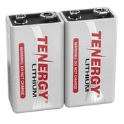 Tenergy 9V Lithium Battery, 1200mah 10 Years Shelf Life, 2 Pack - [Non-Rechargeable]