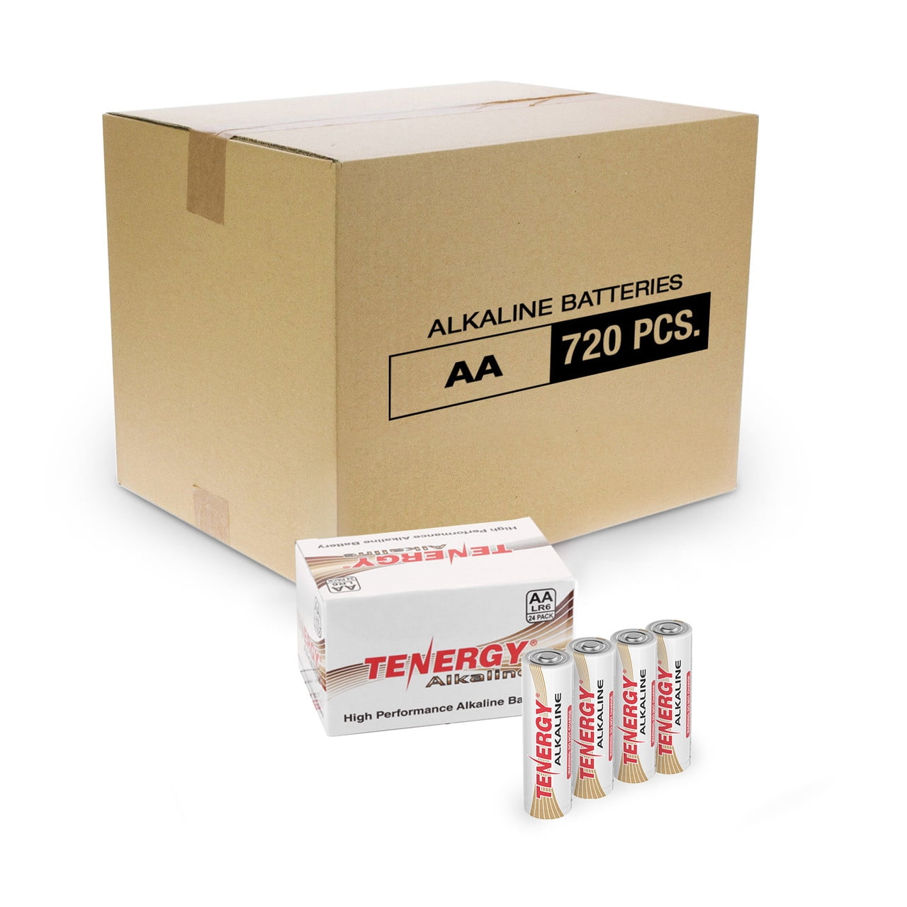 Tenergy AA Batteries, 1.5V Size (LR6) Alkaline AA Bttery, 720 Pack