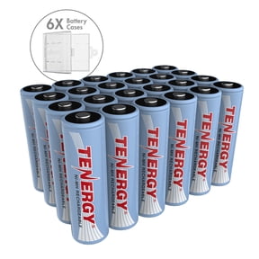 Tenergy AA Rechargeable Batteries, 2500mAh NiMH Rechargeable Battery, 24 Pack