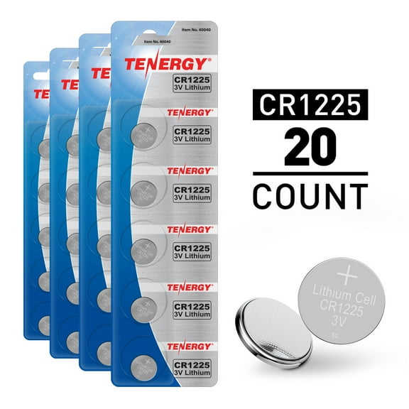Tenergy CR1225 3V Lithium Button Cells, 20 Pack