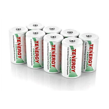 Tenergy Centura D Size 8000mAh Low Self-Discharge (LSD) NiMH Rechargeable Batteries, 4 Cards 8-Pack