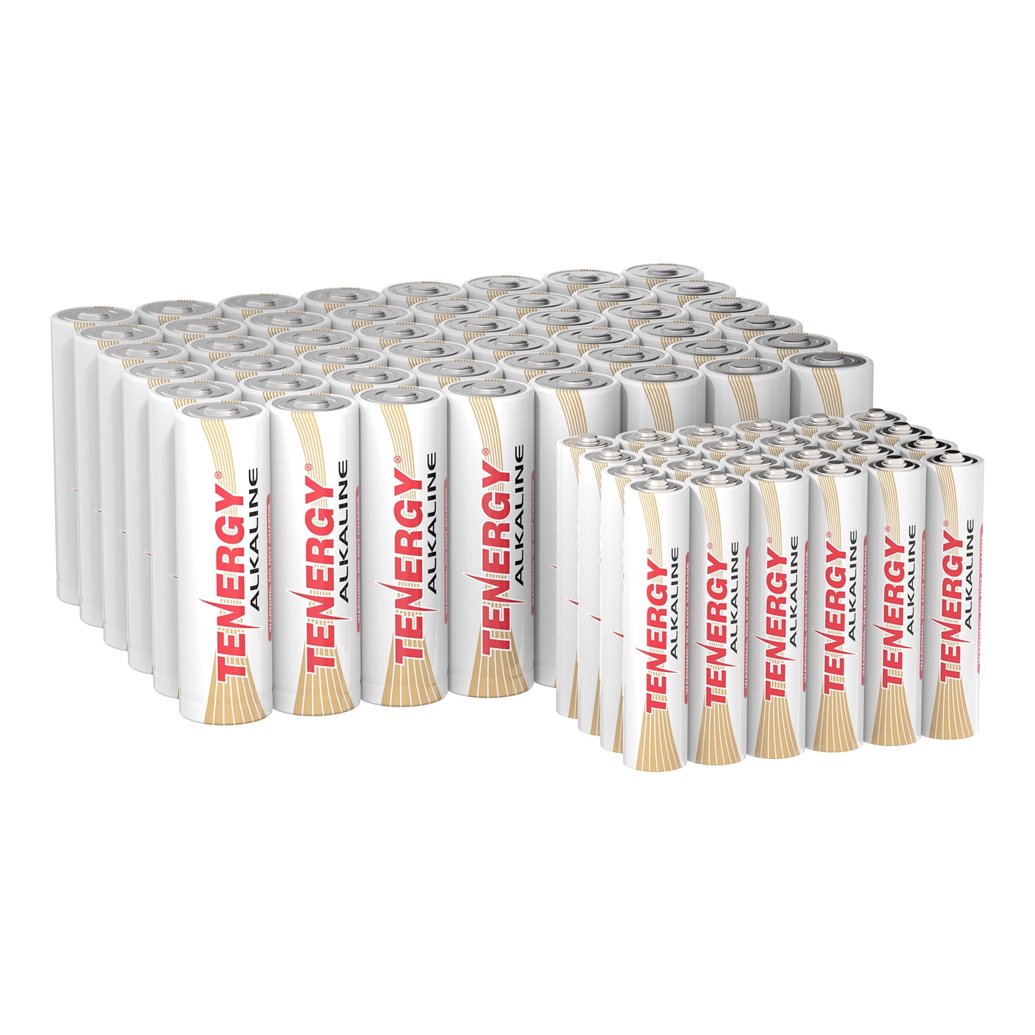 Tenergy Combo: 72 pcs Alkaline Batteries (48AA/24AAA)