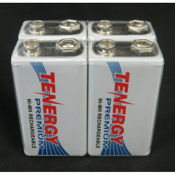 Tenergy Premium 9V NiMH 200mAh mAh Rechargeable Batteries - 4 Pack + FREE SHIPPING!