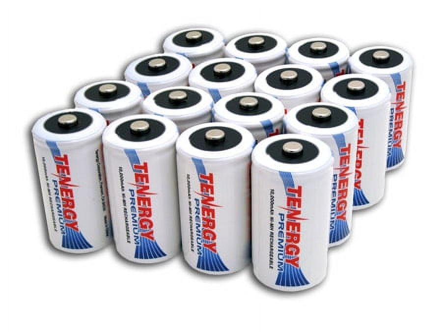 Tenergy Premium D Size 10,000mAh High Capacity NiMH Rechargeable