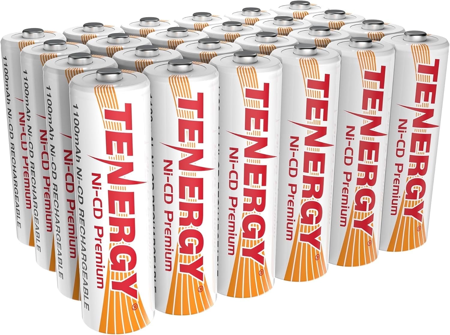 Tenergy Premium NiCd AA 1100mAh Rechargeable Batteries for Solar Lights 24 Count