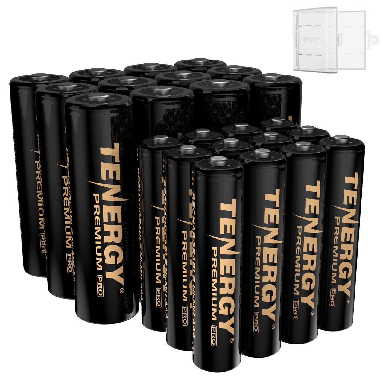 Tenergy Premium Pro Rechargeable AA and AAA General Purpose Batteries, 12 Count AA and 12 Count AAA
