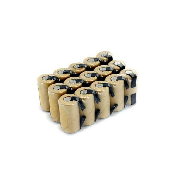 Tenergy SubC  Rechargeable Battery, 2200mAh Paper Wrapped NiCd Battery (w/ Tabs), 15 Pack