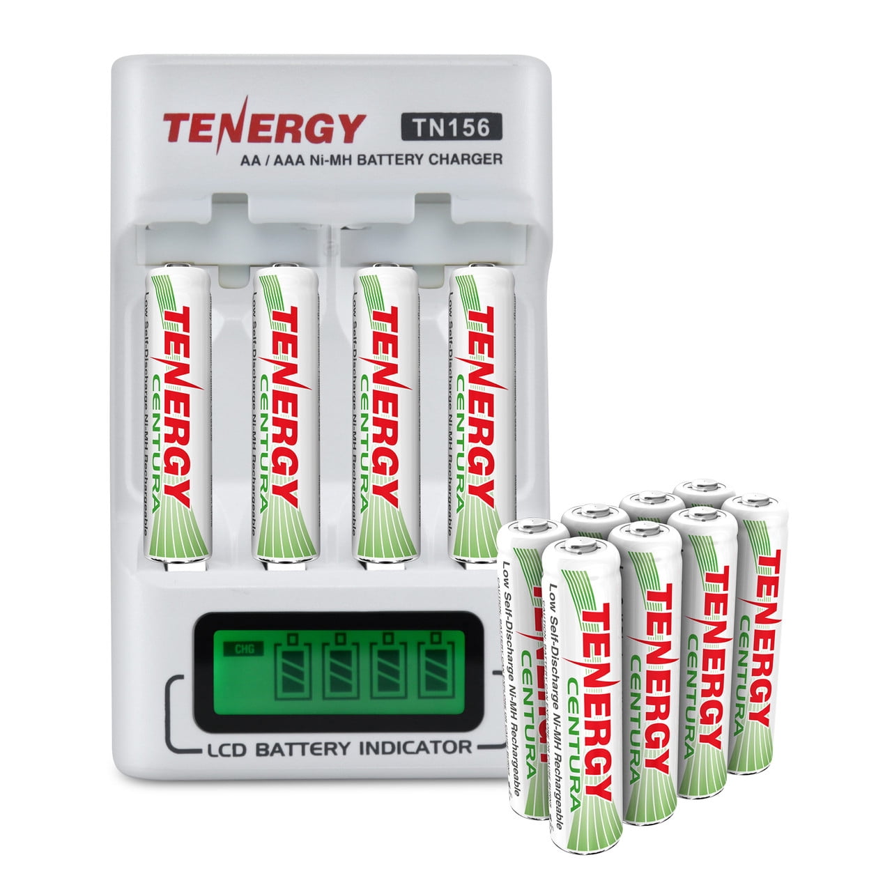 Tenergy TN156 Charger And 12 Pack Centura AAA Rechargeable Batteries
