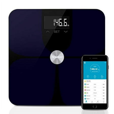 Tenergy Vitalis Digital Weight Scale, High Precision Smart APP Scale, Wireless Bluetooth Body Scale with Large LCD Display, Max Weight 400 lbs, APP Support iOS & Android Device