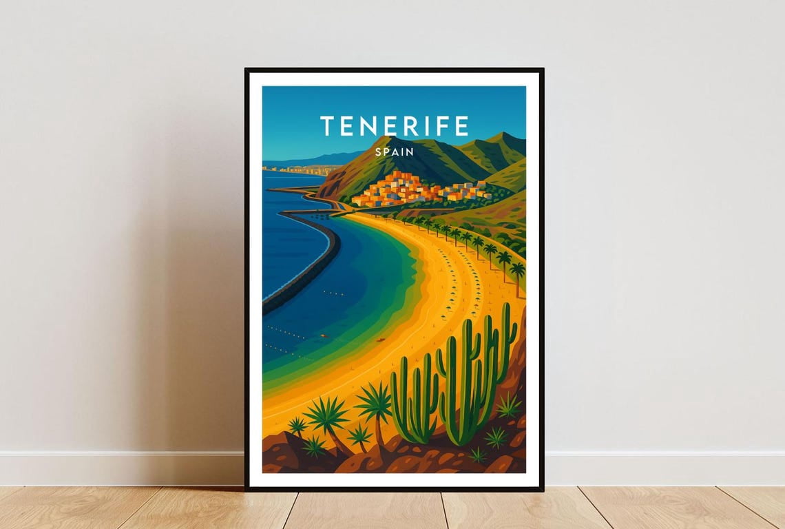 Tenerife Travel Spain Wedding Present Poster, Travel Inspired Home And ...