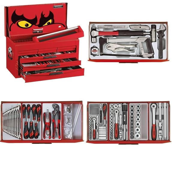 Teng Tools 131 Piece Complete Mixed Service Tool Kit + 1 Heavy Duty Toolbox Storage Case - TC8131NF