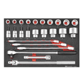 thumbnail image 1 of Teng Tools 25 Piece 3/4 Inch Drive Metric 6 Point Socket & Combination Wrench Set (19mm to 50mm) - TTESK25, 1 of 1