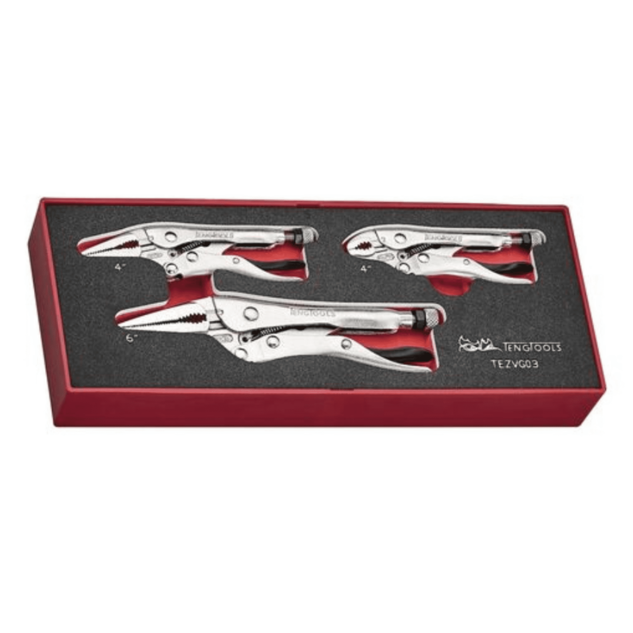 Teng Tools 3 Piece 4 Inch Curved Jaw, 4 Inch & 6 Inch Long Nose Vise ...