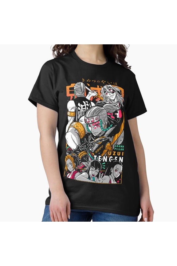 Tengen Uzui II Sound Pillar Shiny Metallic Style Graphic Art T-Shirt